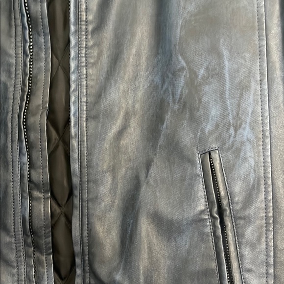 Blue Leather Jacket for Men - Picture 3 of 16